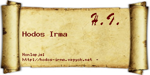 Hodos Irma névjegykártya