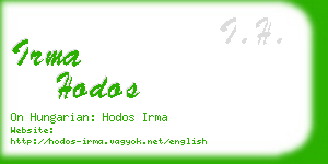 irma hodos business card